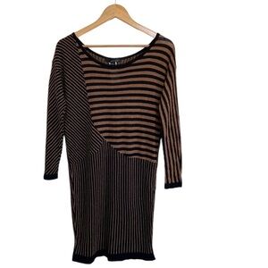 Striped Black and Brown Women's Dress